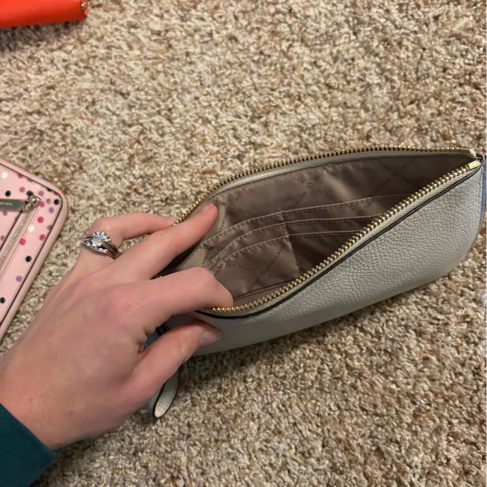 Michael Kors Cream Wristlet Clutch